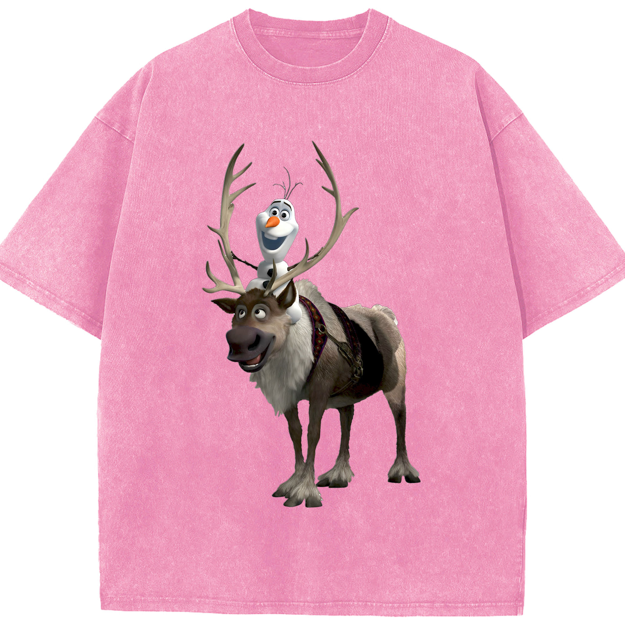 （画像用） アナと雪の女王 アンナ エルサ Frozen Anna Elsa 綿100% ヴィンテージ風 半袖Tシャツ（フロントプリント）